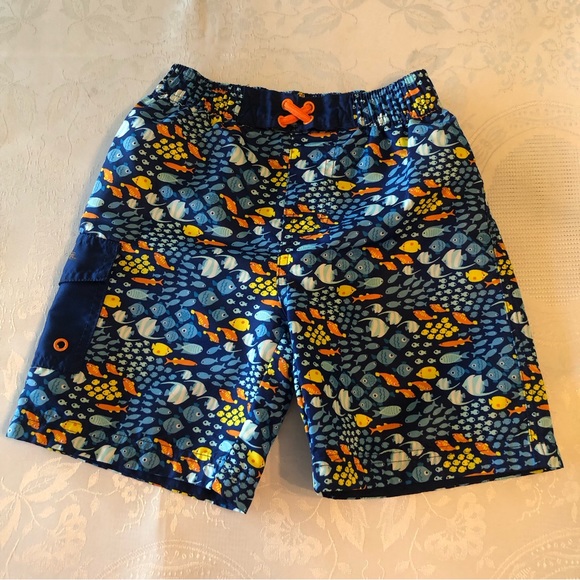 UVSkinz Boys Size 5 Blue Fish Swimming Trunks Baiting Shorts Mesh Lining Pocket - Picture 15 of 16